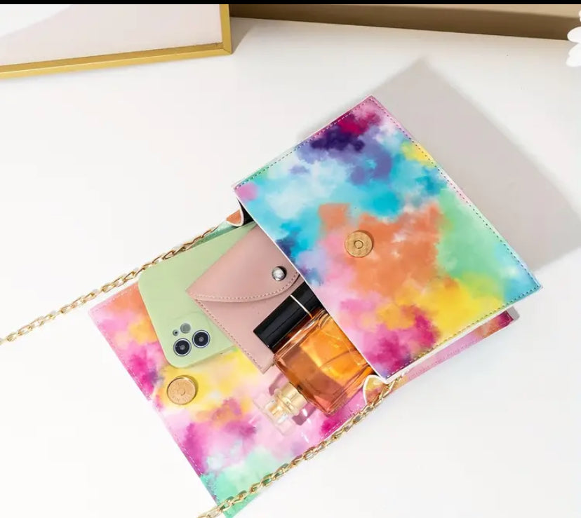 Rainbow Tye dye mini handbag