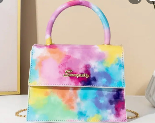 Rainbow Tye dye mini handbag