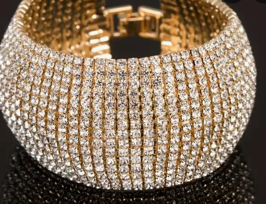 Fashion Luxury multi-rows full of artificial diamonds bracelet